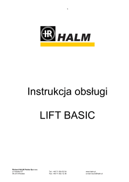 Instrukcja obslugi Lift Basic