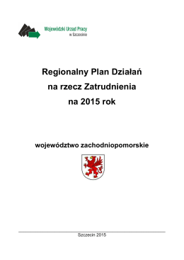 Regionalny Plan Działań na rzecz Zatrudnienia na 2015 r.