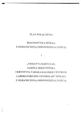 plan połączenia - CENTROLAB - Kaliskie Centrum Laboratoryjne