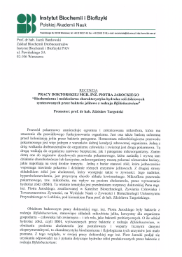Recenzja - prof. dr hab. Jacek Bardowski