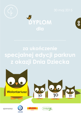wzór dyplomu dla dzieci za ukończenie biegu