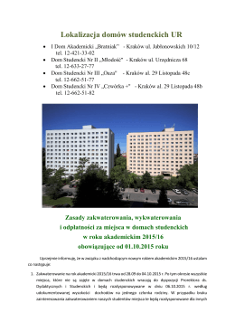 Lokalizacja domów studenckich UR