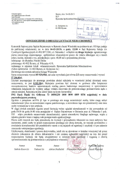 onIEszczsNIE o DRUGIEJ LICYTACJI NIERUC`HoMó-ščfm ` iii-U