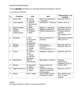 ZESTAW PODRĘCZNIKÓW do klasy DRUGIEJ Gimnazjum im