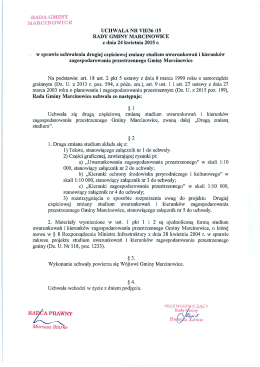Uchwała w sprawie zmiany studium uwarunkowań i kierunków