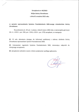 Zarządzenie nr 40/2015 Wójta Gminy Chrostkowo