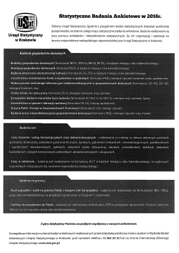 Statystyczne Badania Ankietowe w 2016 r. i