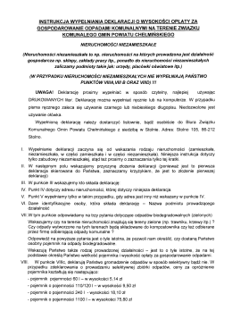 instrukcja wypełniania deklaracji o wysokości opłaty za