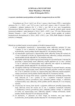 Rady Miejskiej w Mordach z dnia 30 listopada 2015 r.