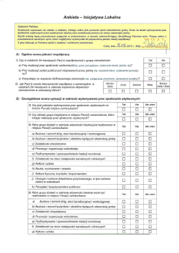 Ankieta - inicjatywa Lokalna