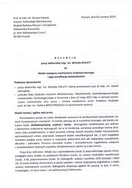 prof. dr hab. inż. Roman Staniek - Wydział Inżynierii Mechanicznej i