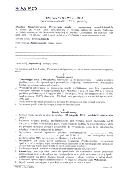 UMOWA NR NO- W/U/.....I2015 zawarta została dnia 02.11.2015 r