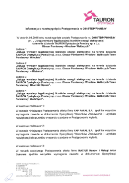 Pobierz plik - TAURON Dystrybucja Pomiary sp. z oo
