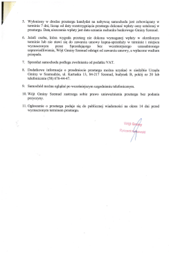 10. 11. Wyłoniony W drodze przetargu kandydat na nabywcę