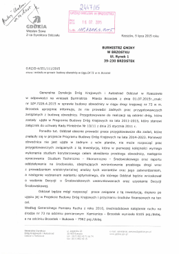 Informacja dotycząca obwodnicy Brzostku