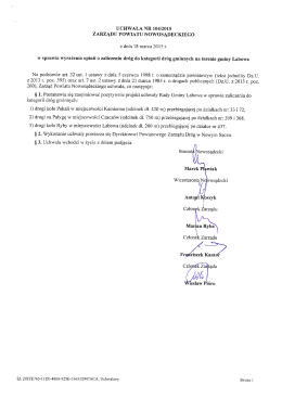 UCHWAŁA NR 1041`2015 ZARZĄDU POWIATU NOWOSĄDECKIEGO