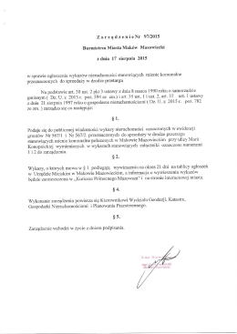 Zarządzenie Nr 97/2015 Burmistrza Miasta Maków Mazowiecki z