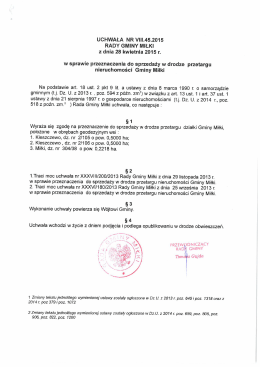 UCHWAŁA NR VIII.45.2015 RADY GMINY MIŁKI