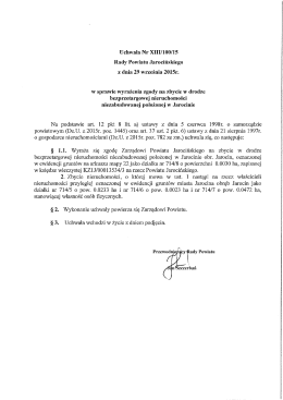 Uchwała Nr XIII/100/15 Rady Powiatu Jarocińskiego z dnia 29