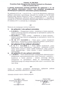 Uchwała 328-2015 - Okręgowa Izba Radców Prawnych we Wrocławiu