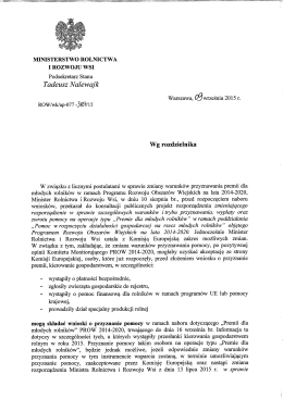 Wnioski o przyznanie pomocy "Premie dla młodych rolników"