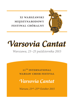 festival program - Varsovia Cantat