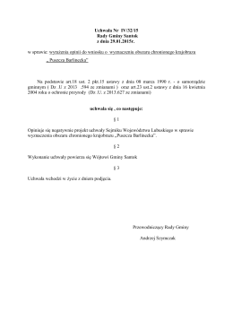 Uchwała Nr IV/32/15 Rady Gminy Santok z dnia 29.01.2015r. w