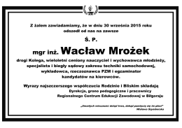 mgr inż. Wacław Mrożek - Regionalne Centrum Edukacji