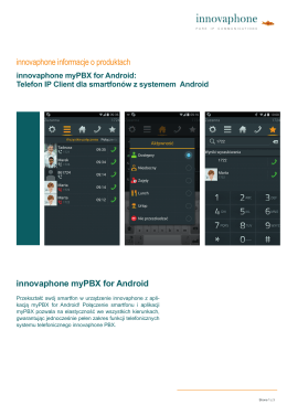 innovaphone myPBX for Android innovaphone informacje o