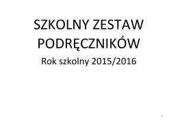 podręczniki rok szkolny 2015/2016