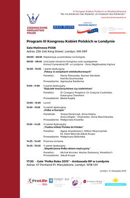 ||| Kongres Kobiet Polskich W Wielkiej Brytanii