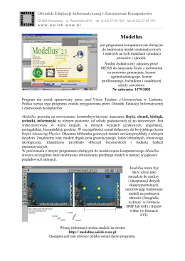 Modellus - IT for US - Ośrodek Edukacji Informatycznej i Zastosowań