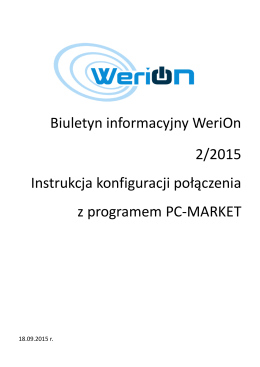 Biuletyn informacyjny WeriOn 2/2015 Instrukcja konfiguracji