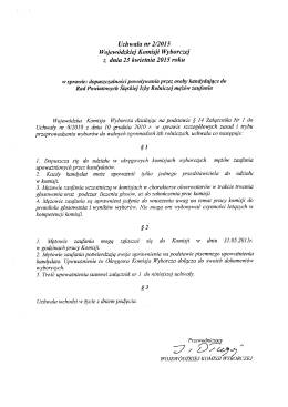 Uchwała Wojewódzkiej Komisji Wyborczej z dnia 23 kwietnia 2015 r