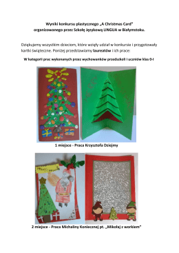 Wyniki konkursu plastycznego „A Christmas Card” organizowanego