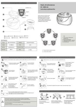 Instrukcja obsługi Myjka ciśnieniowa