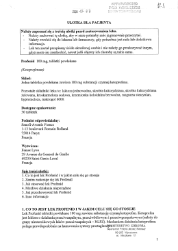 Profenid tabl. 100 mg - ulotka dla pacjenta