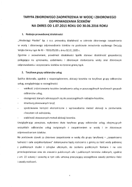 TARYFA zB|oRowEGo onPATRzENiA w woDĘ | zBioRowEGo