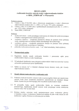 REGULAMIN rozliczania koszt&oacute;w zużycia wody i
