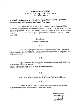 Uchwała nr 24/VI/2015 Rady Gminy Przechlewo