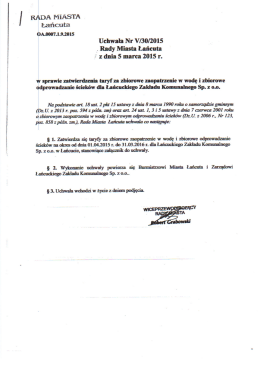 Uchwała Rady Miasta Łańcuta w sprawie
