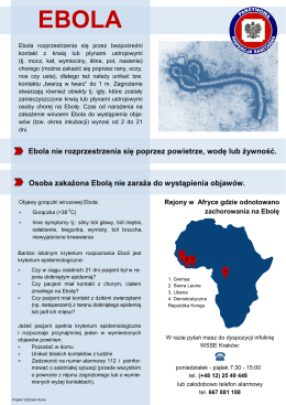 Ebola nie rozprzestrzenia się poprzez powietrze, wodę lub żywność