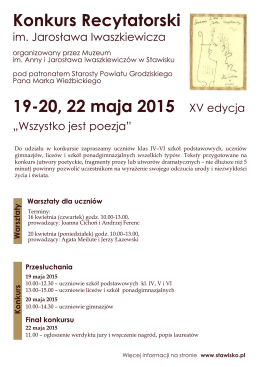 Konkurs Recytatorski - Muzeum im. Anny i Jarosława