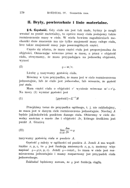 II. Bryły, powierzchnie i linie materialne.