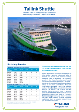 Tallink Shuttle - Skandynawskie Biuro Podróży