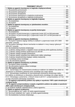 Tabela opłat za egzaminy kwalifikacyjne (PDF 74 KB)
