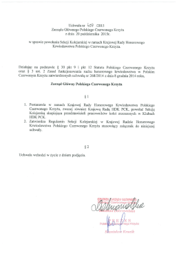 Uchwała nr 407/2015 Zarządu Głównego Polskiego