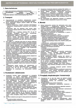 instrukcja użytkowania i montażu fundament&oacute;w