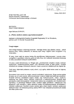 Kielce, 28.01.2015 dr hab. Piotr Bury, plOt: UJK Instytut Ekonomii i