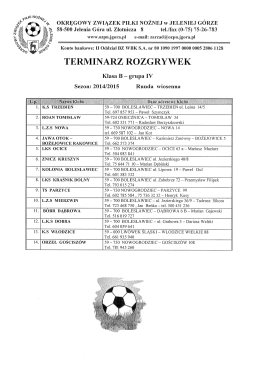 TERMINARZ ROZGRYWEK
